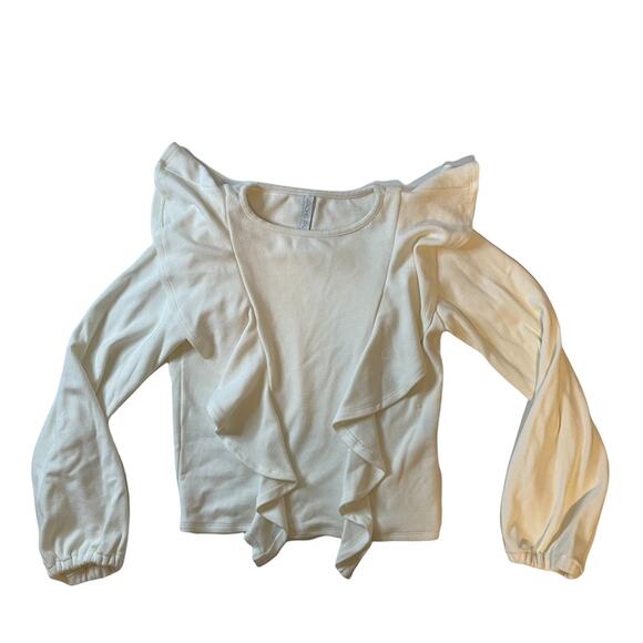 Rachel Pally Revolve Long Sleeve Top with Ruffle details White Color Size Small - Picture 3 of 11